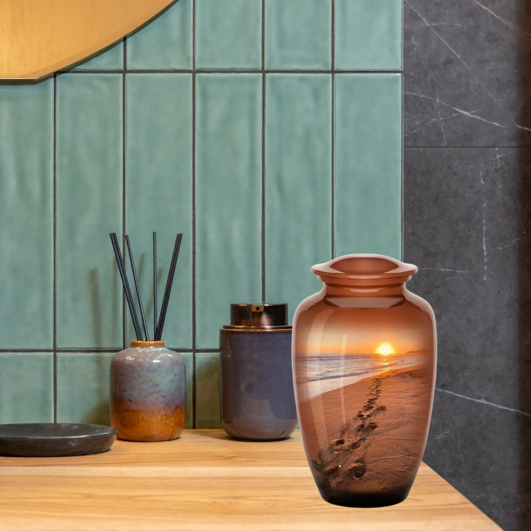 urna ludzka lub zwierzęca, wzór z piasku morskiego, kremacja, pamiątkowa, dla dorosłych, pamiątka