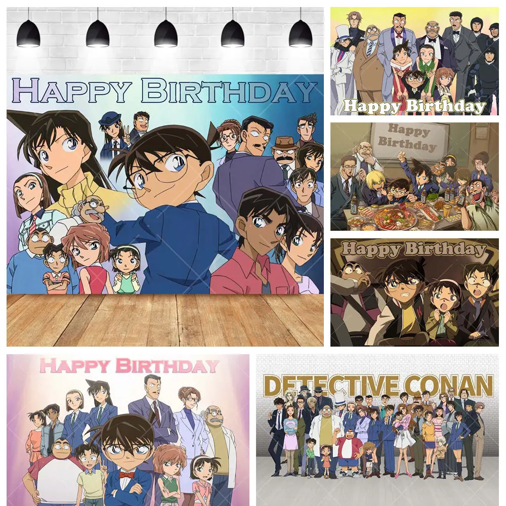 

Detective Conan For Boy Kid Gift Birthday Party Backdrop Custom Cartoon Theme Kid Room Photography Poster Photo Decor Background