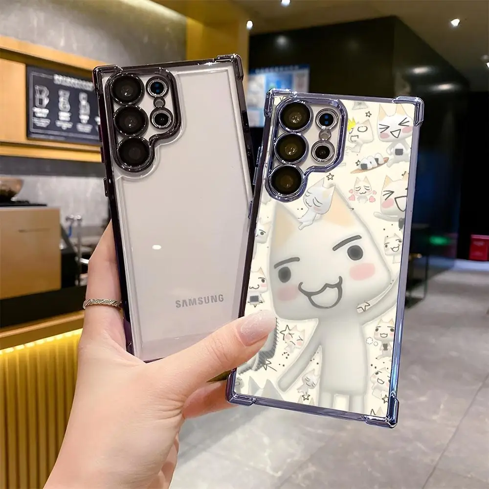 INS Cute Toro Inoue Cat Phone Case for Samsung Galaxy S26 S25 S24 S23 S22 S21 Lite Fe Plus Ultra 4G 5G Cover