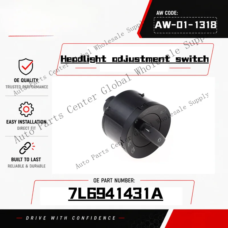 L+ 1K0941431N 7L6941431A Headlight Switch For VW Golf Caddy Jetta Passat B6 Touran