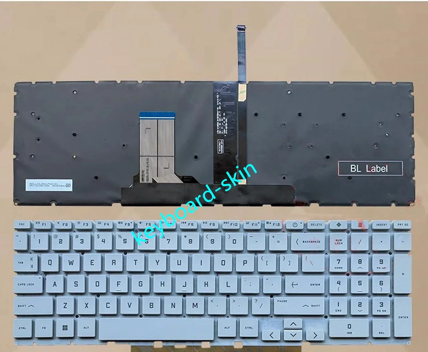 New US RGB Colorful Backlit Without-Palmrest white Keyboard For HP Victus 15-FA 15-FB TPN-Q278 TPN-Q279 15-FA1163dx 15-fb2082wm