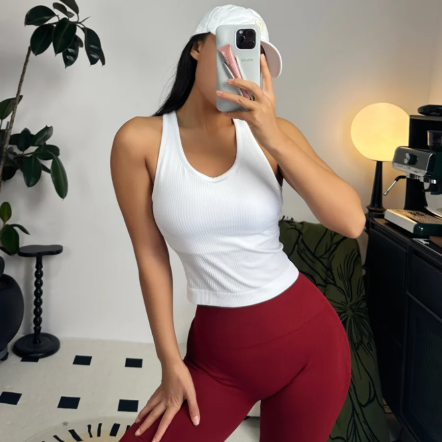 Sport-Kurzweste Ärmellos, Atmungsaktiv, Schweißabsorbierend, für Laufen und Fitnesstraining Yoga-Bekleidung – Detail 11