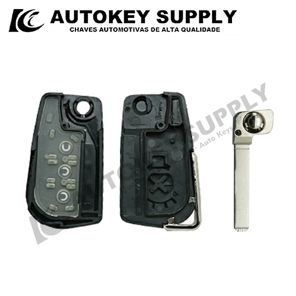 Autokeysupply AKTYF119 New Replacement 3 Buttons Remote Flip Key Shell For Toyota