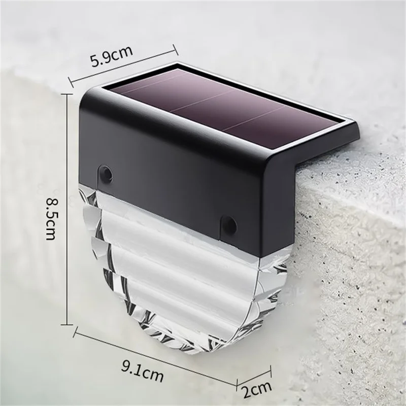 Solar Garden Railing Light LED Staircase Lights Acrylic Outdoor Garden Fence Lights Waterproof Ambiance Solar Fence Lights image 3
