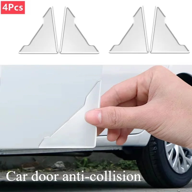 4Pcs Universal Car Door Corner Anti-collision Covers Transparent Silicone Protector Stickers Door For all vehicle models