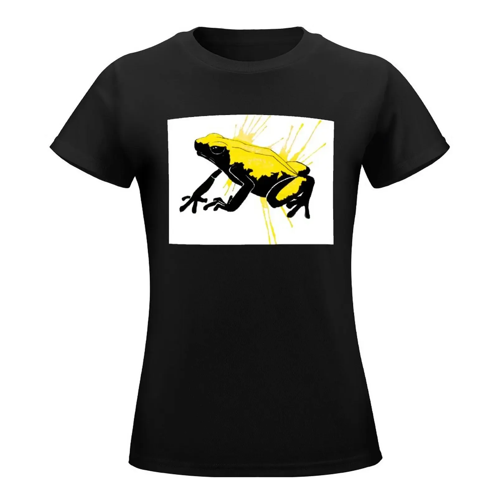 A. Galactonotus Yellow Splash-Backed Dart Frog T-Shirt Female clothing hippie clothes female white t shirts for Women