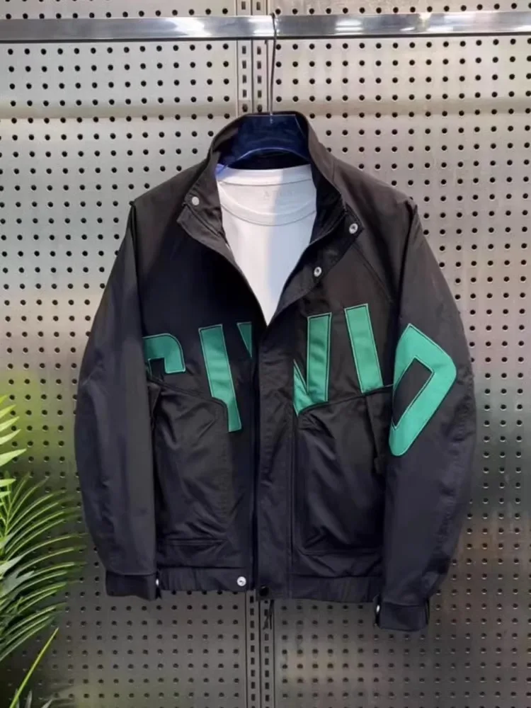 

Faionable Casual Workwear Jaet Men's Slim Fit Stand Collar Spring Autumn Trendy Korean Sle Top Men's Outerwear