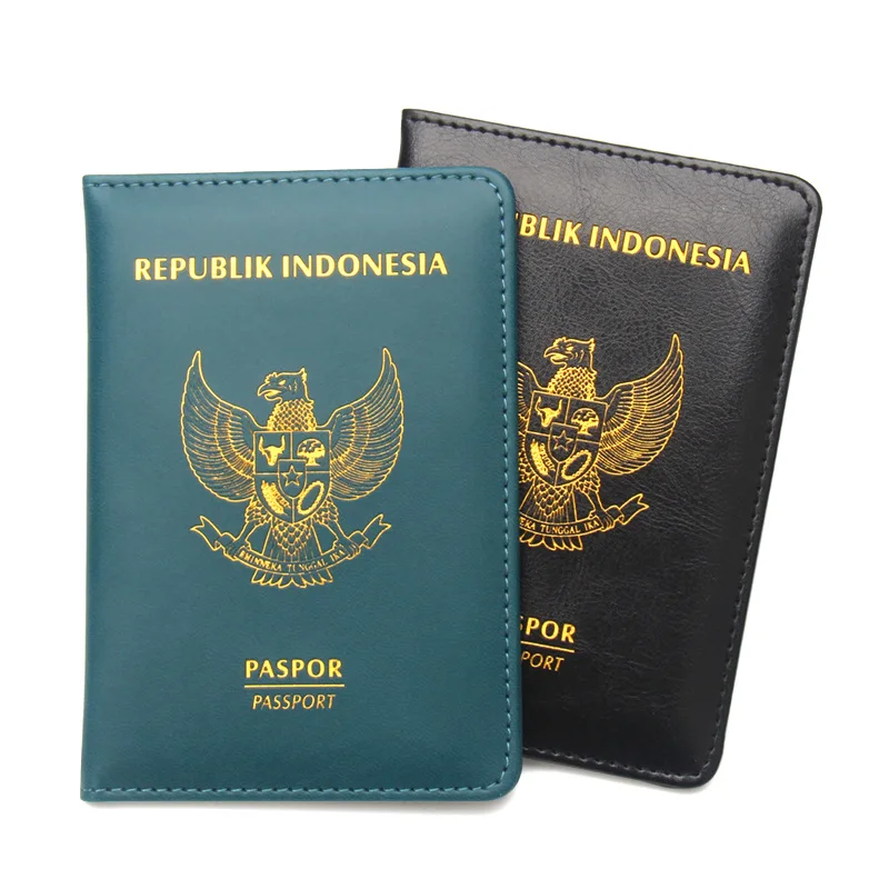 Indonesia Passport Covers Women Fashion Pu Case for Passports Travel Wallet Document Tickets Cards Organizer