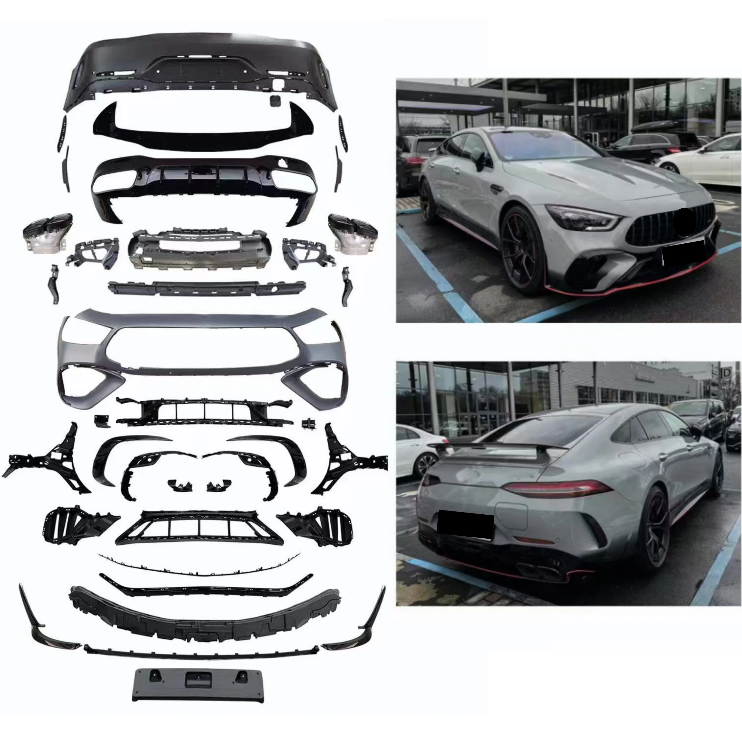 Body kit for Mercedes-Benz w209 AMG GT43 GT50 GT53 modified AMG GT63 S F1 style Surround Front Bumper Rear Bumper Assembly