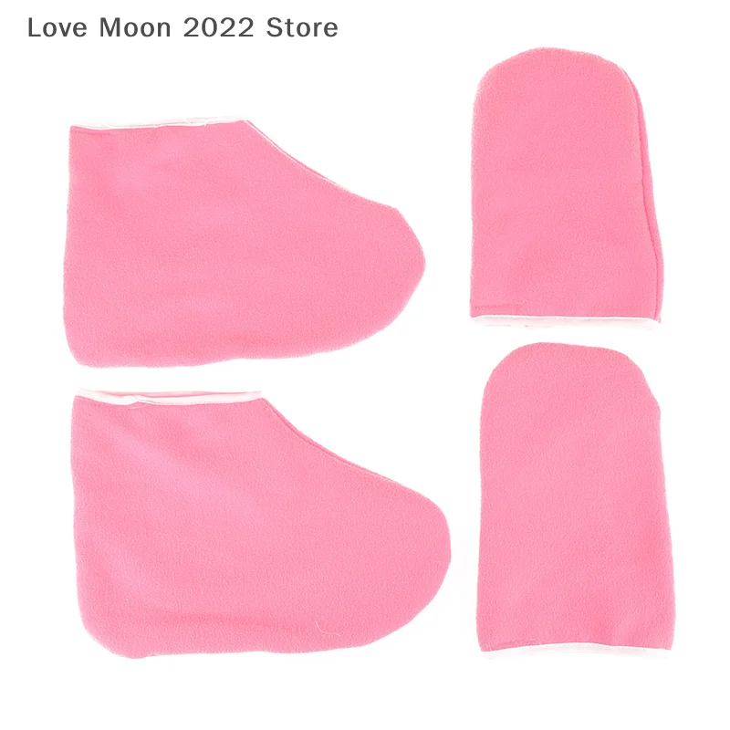 

1Pair Paraffin Wax Waxed Cotton Footmuffs Booties Hydrating Mask Spa Moisturizing Socks Gloves Covers Bath Liners