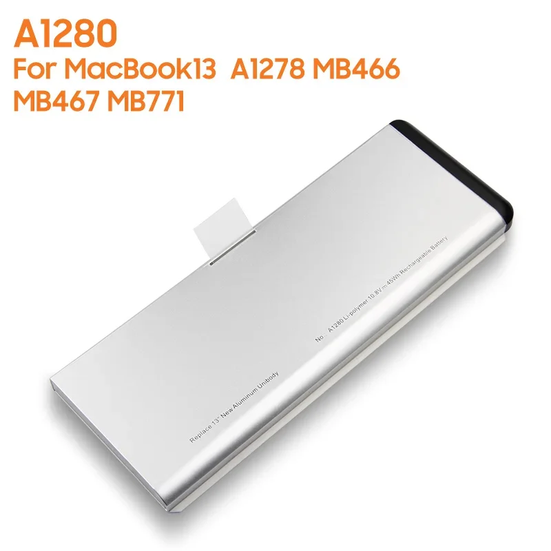 

Replacement Battery A1280 For MacBook 13 A1278 2008 MB466 MB467 MB771 Rechargeable New Batteries 45Wh