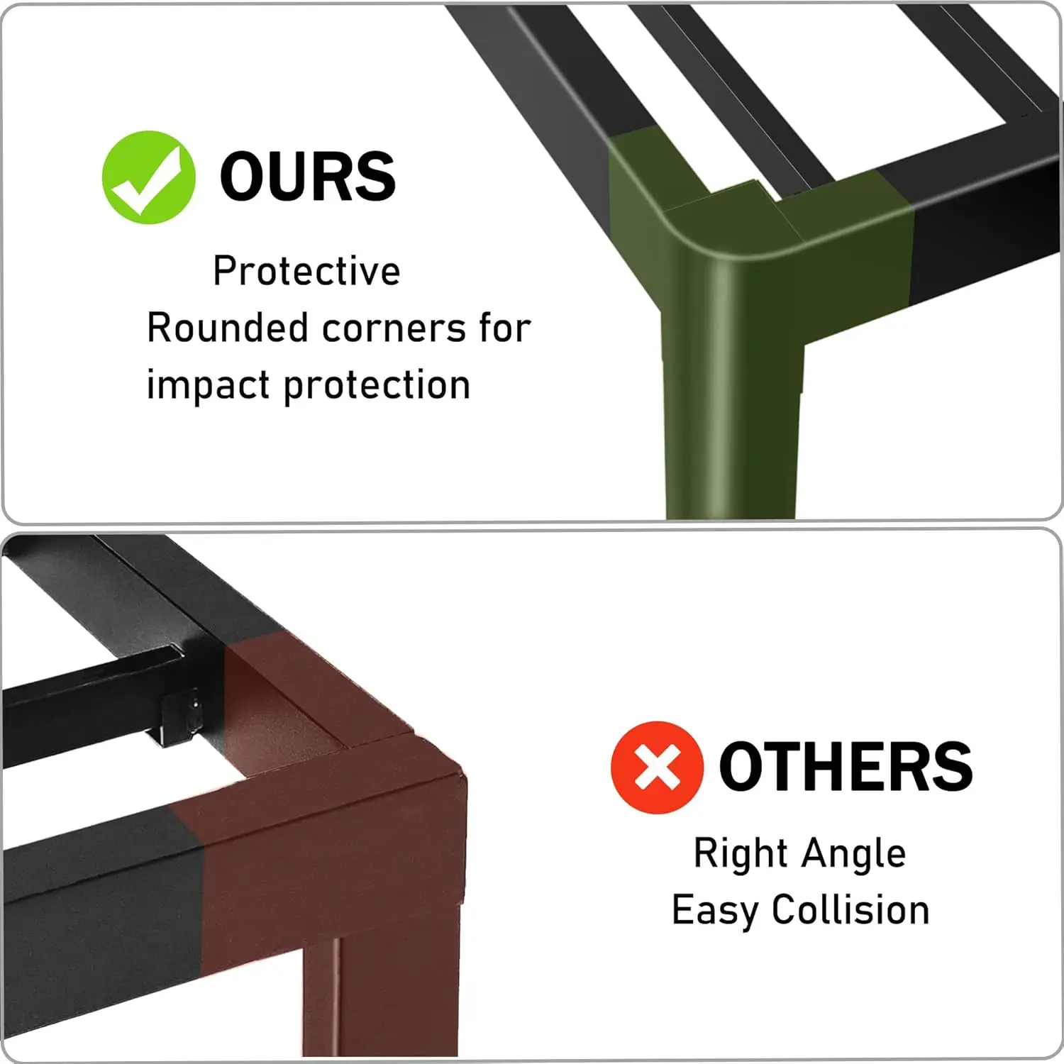 14 Inch Full Size Bed Frame Metal With Sturdy Steel Round Corner Legs, 3500 Lbs Heavy Duty Metal Full Platform Bed With Steel