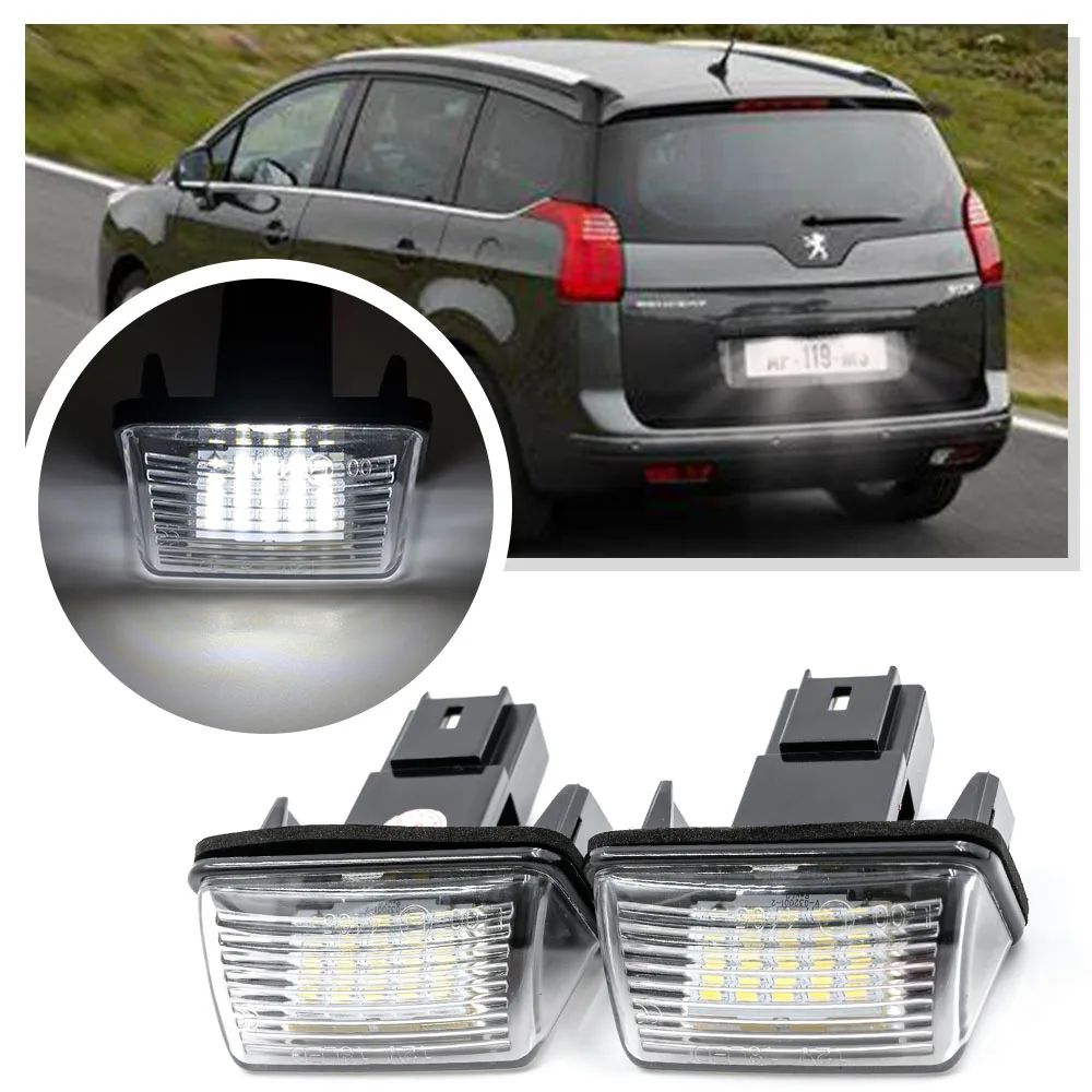 

2pcs Led License Plate Light Lamp For Peugeot 206 207 306 307 308 406 407 5008 Partner Citroen C3 C3 Ii C3 C4 C5 XSARA 4D 5D