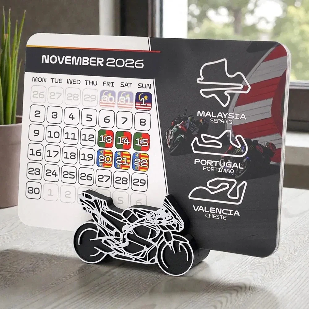 2026 Motorcycle Racing Table Calendar 3D Motorcycle Table Calendar Monthly Track Schedule A Gift For Motor Sports Enthusiasts
