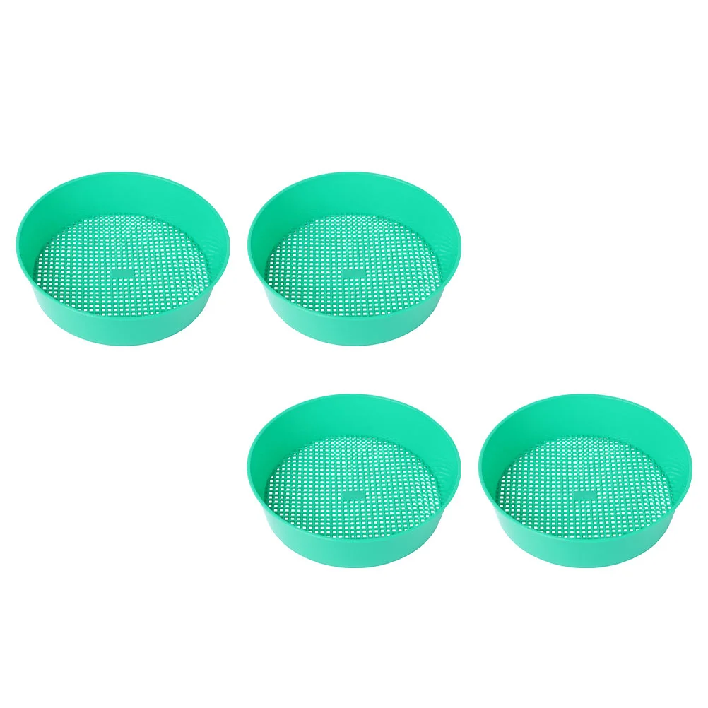 

4 PCS Soil Sieve Gardening Pan Household Sifting Tool Multi-functional Classifier Plastic