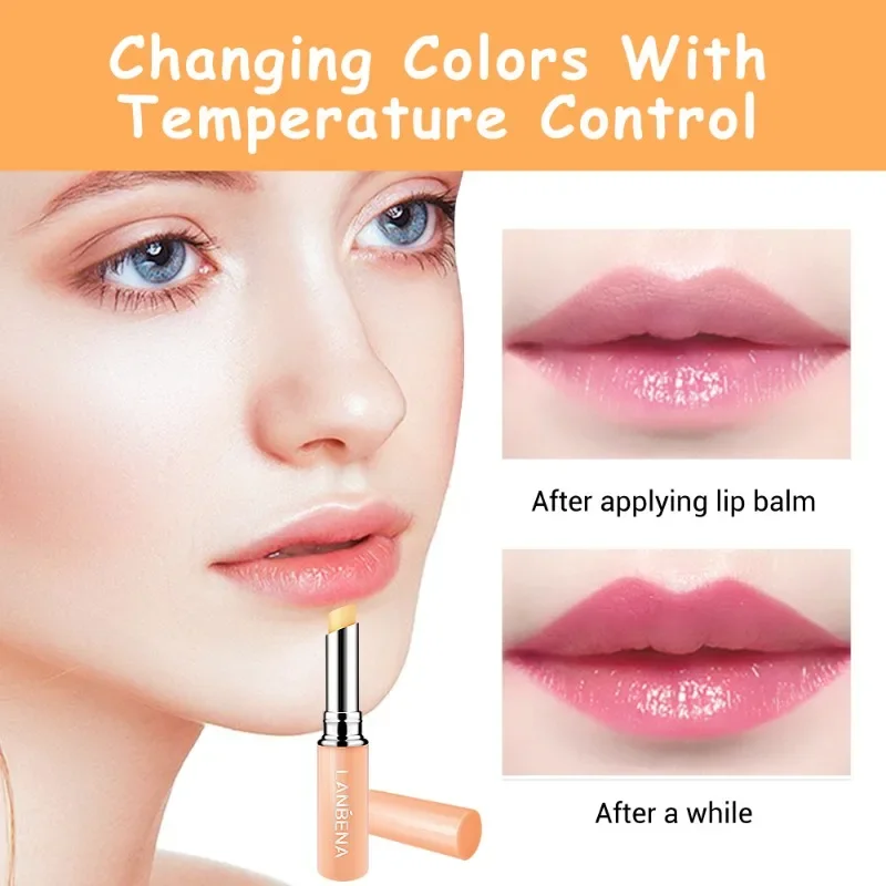 Colored Lip Balm Cute Moisturizing Lip Tint Long Lasting Waterproof Change Color Lipstick for Women Girls Lips Make Up Cosmetics