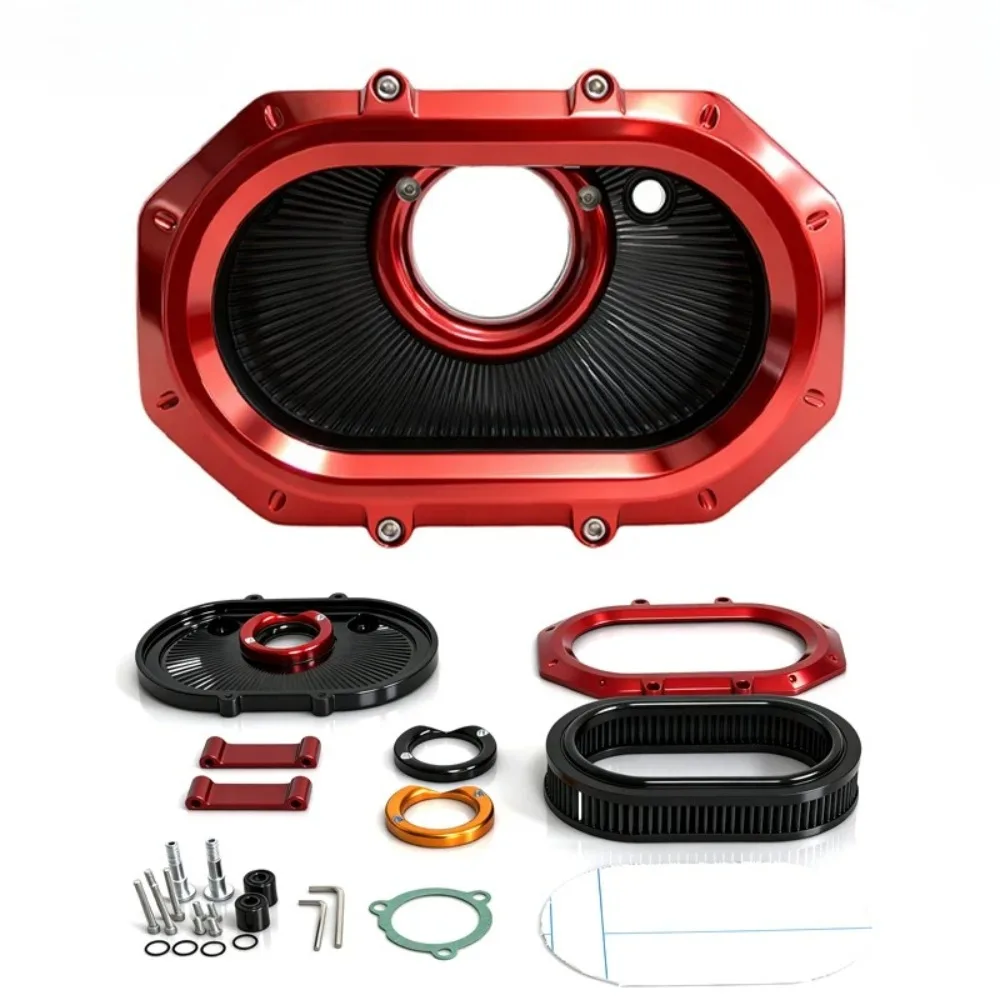 For Harley-Davidson 883 X48 1200 Sportster Transparent Aluminum Alloy Air Filter Retrofit Kit Brand New