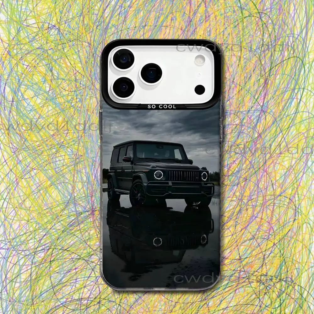 Car M-Mercedes-ES G Phone Case For iPhone 17,16,15,14,13,12,X,8,Pro,Max,Plus,SE4,Air,Mini HD Black IMD Matte view 2