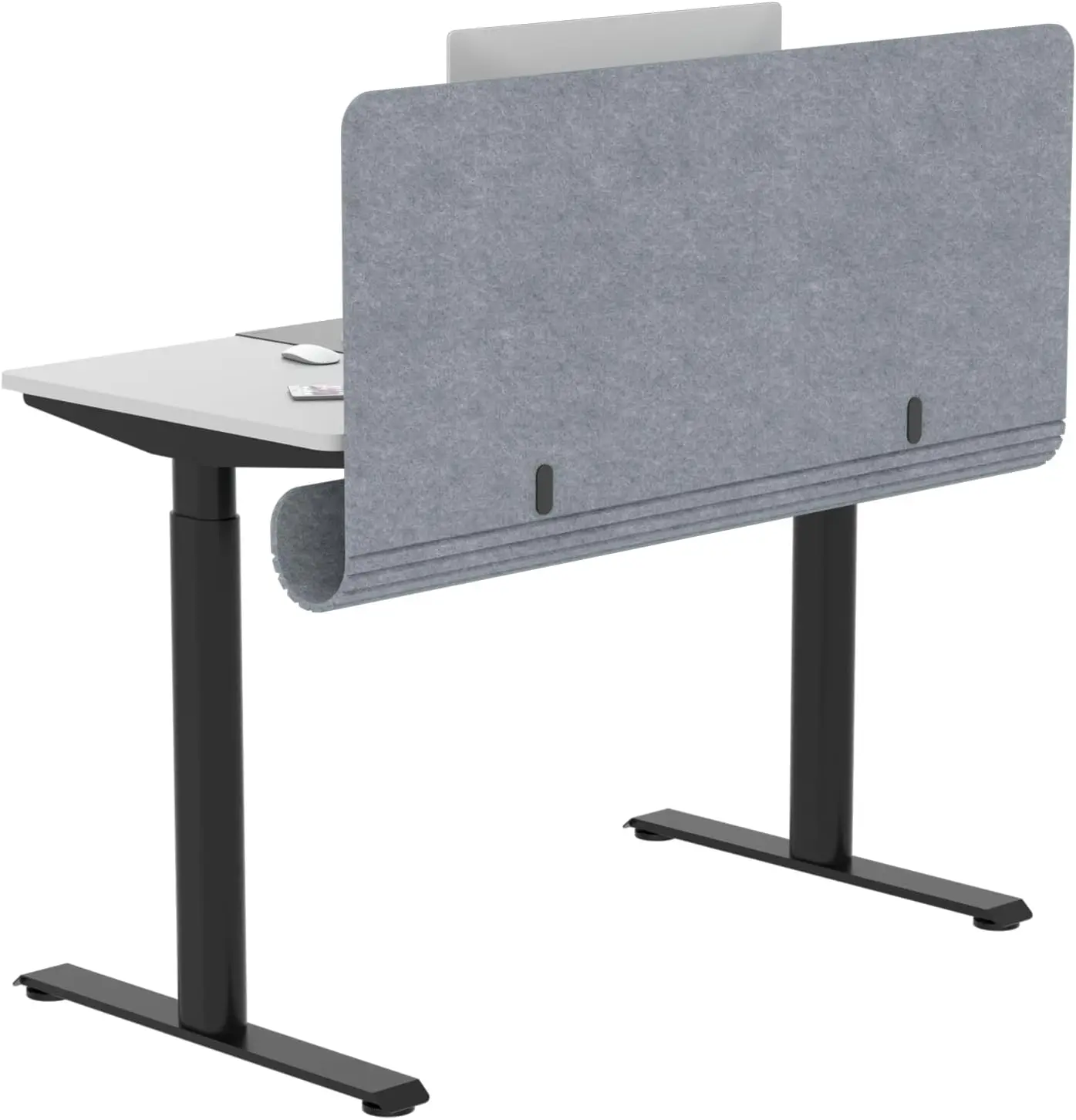 

47.2x22.5in Desk Privacy Panel with Cable Management, Felt Sound Absorbing Divider, Clamp or Screw Mount