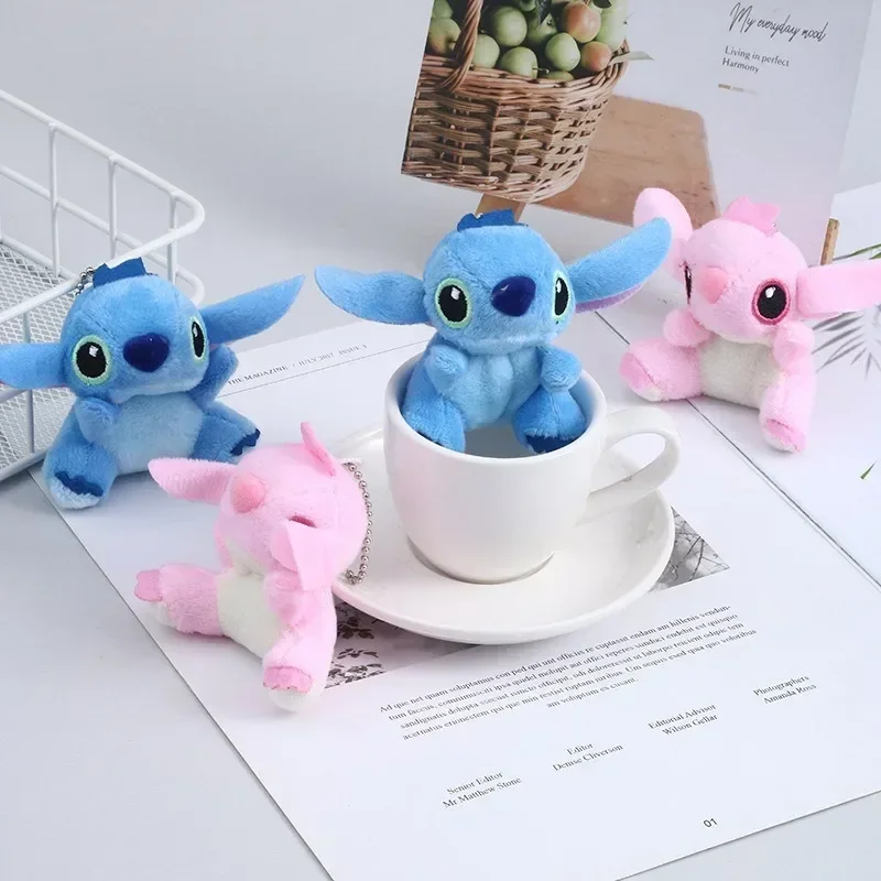 Disney Stitch Plush Toys Keychain Cute Cartoon Anime Stitch Kawaii  Children Plush Toys Backpack Ornament Gifts for Friends