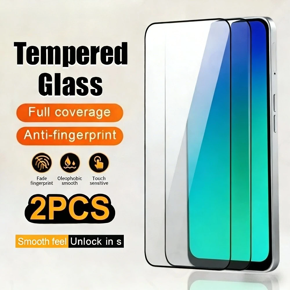 

2Pcs Full Cover Tempered Glass for Redmi 15C 15 14C 13C 13 12C 10A Screen Protector for Redmi Note 14 13 12 11 Pro 14S 12S 11S
