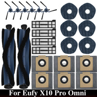 For Eufy X10 Pro Omni Robot Vacuum Spare Parts Main Side Brushes Mop Cloths HEPA Filters Dust Bags Accessories