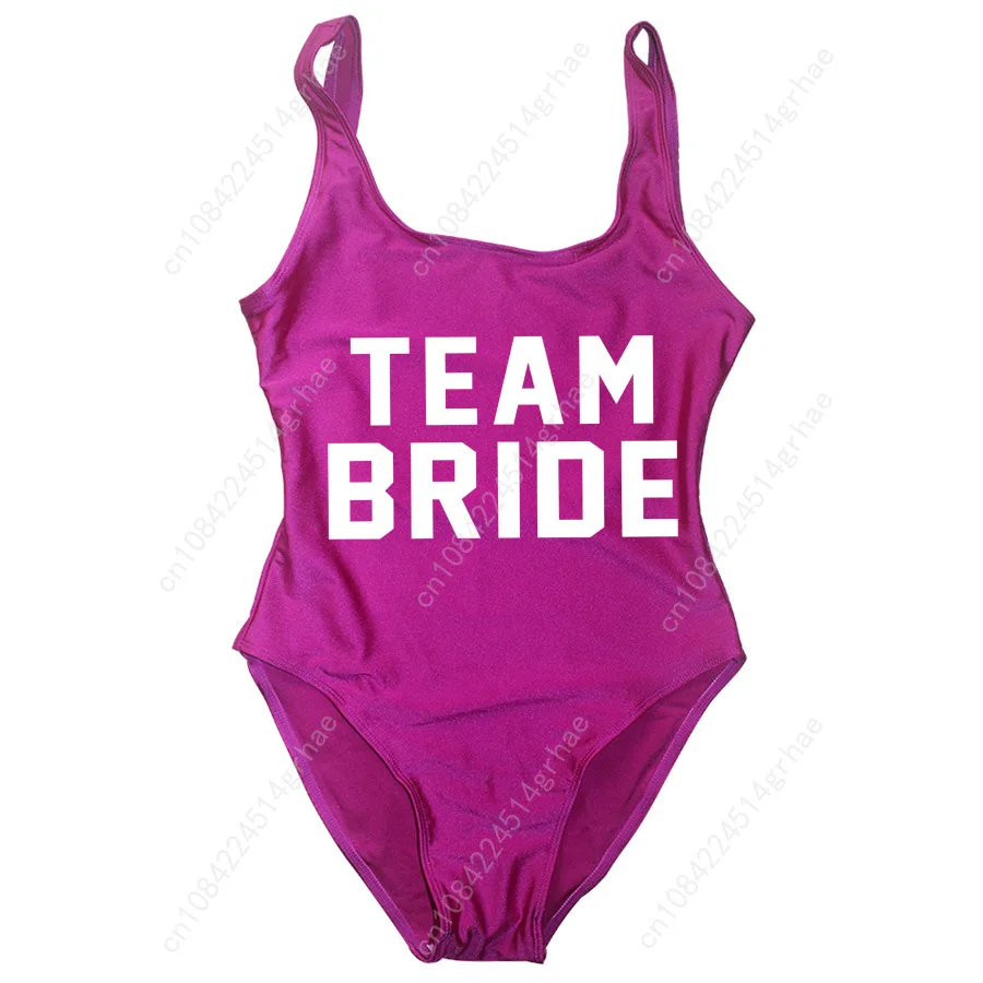 S-3XL Team Bride&Bride Swimwear Women One Piece Swimsuit Bodysuit Bachelor Wedding Party Girl friends Suits