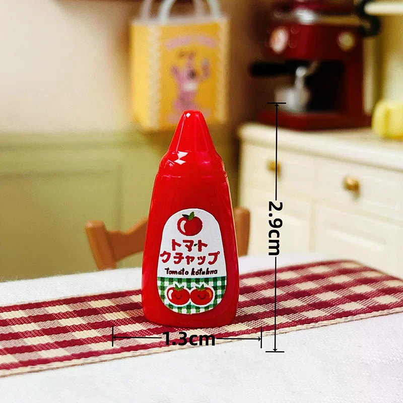 10 pçs casa de bonecas em miniatura jam mini ketchup fingir jogar comida para boneca decoração acessórios brinquedos
