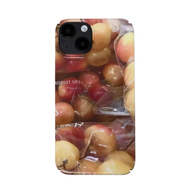 

INS Small Fresh Red Fruit Phone Case for IPHONE 17 Air 16E 15 PROMAX 14 Plus 13 12 MINI 11 PRO 16Plus XR XS Acrylic Phone Cover