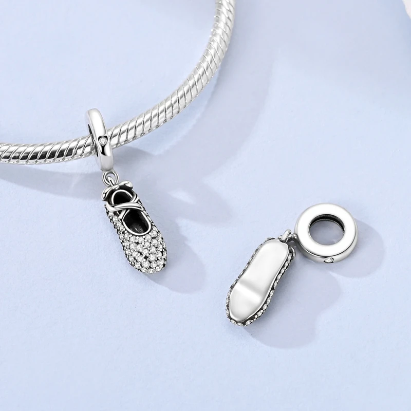 Charms-Anhänger Original 925 Sterling Silber Kürbiskutsche Prinzessin Ballettschuh Charm-Perle Passend für Armband Damen DIY Schmuck Geschenk – Detail 18