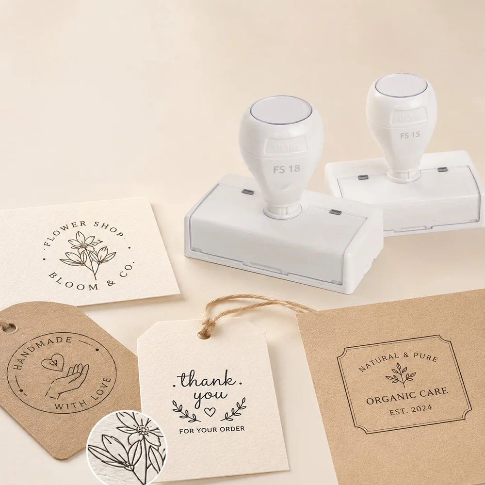 LOGO Individueller Selbstfärbender Stempel Personalisierung Individueller Tintenstempel mit Eigenem Design für Unternehmen oder Hochzeiten Handgefertigter Paketsiegel – Detail 10