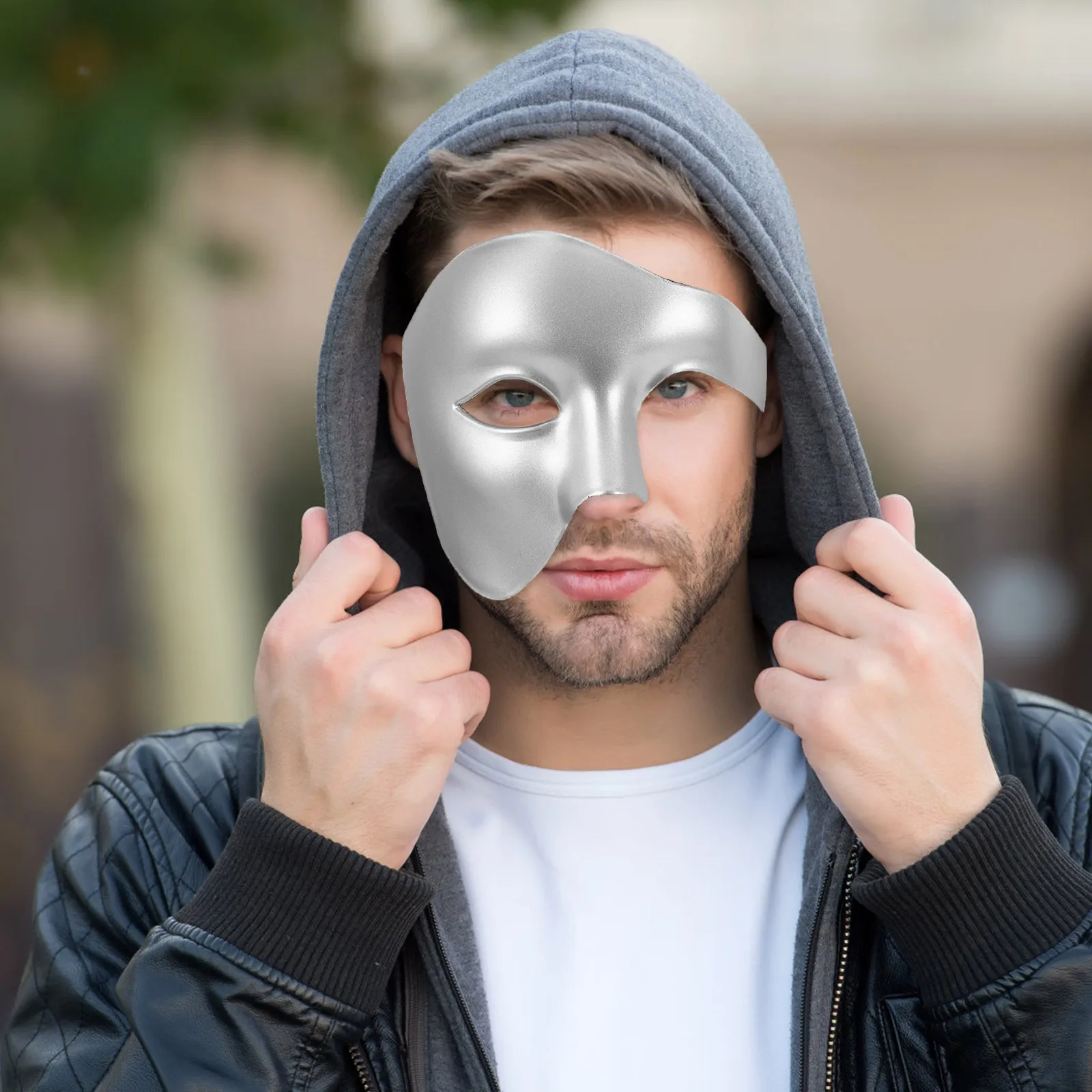 Demi-visage pour hommes, Costume de mascarade d'halloween pour adultes, masque de carnaval pour hommes, déguisement décoratif pour les yeux, accessoire fantaisie