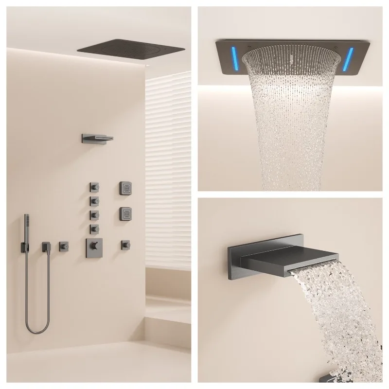 

Настенная душевая система с медной душевой лейкой, скрытый встраиваемый душевой комплект высокого давления