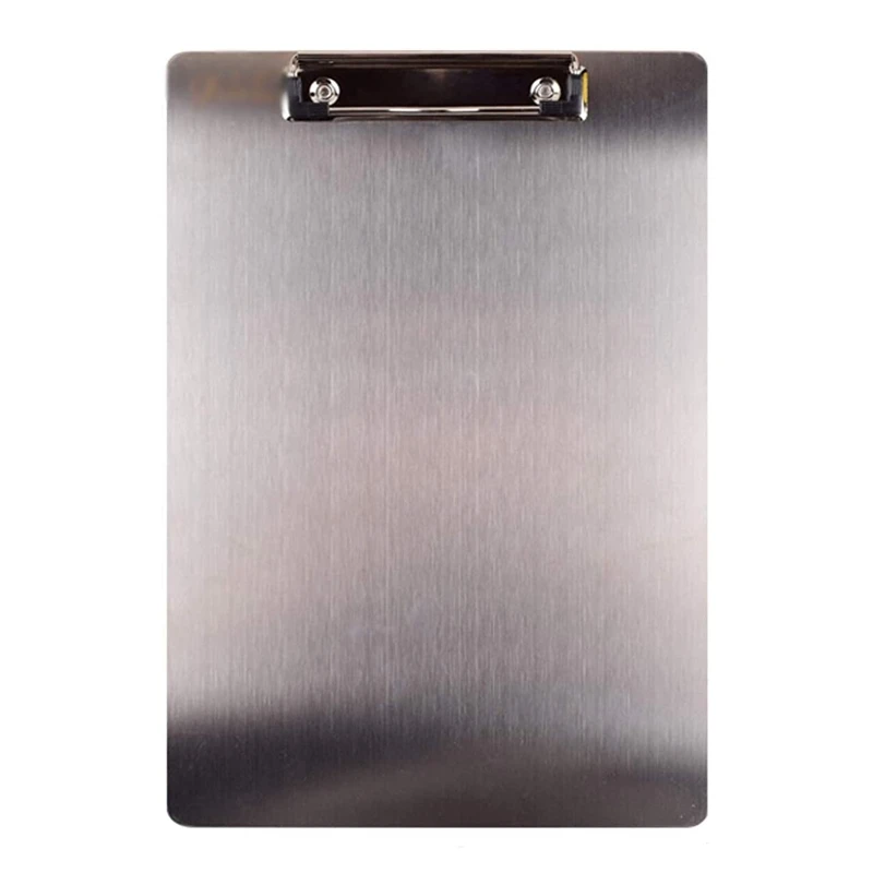 Metal Clipboard Folder A4 Stainless Steel Clip Board Bill Storage Folder Writing File Board Menu Splint for Business