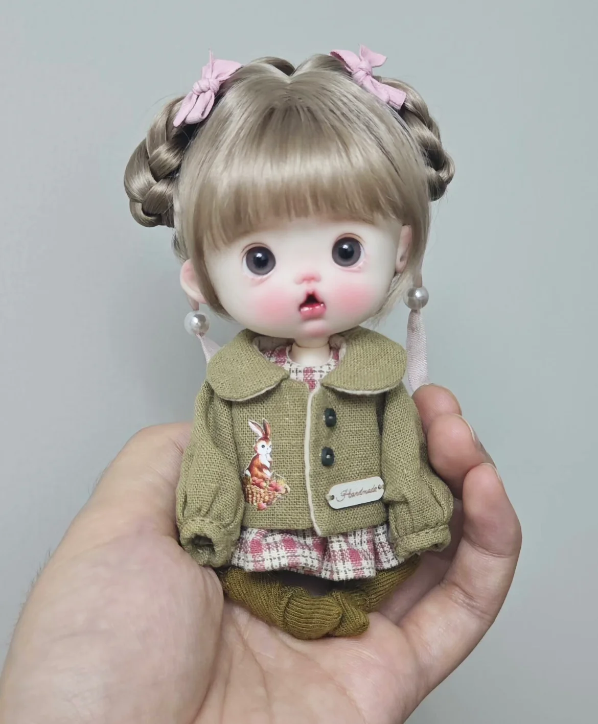 Hair for doll sweet style OB11 hardhead shell wig 5-6
