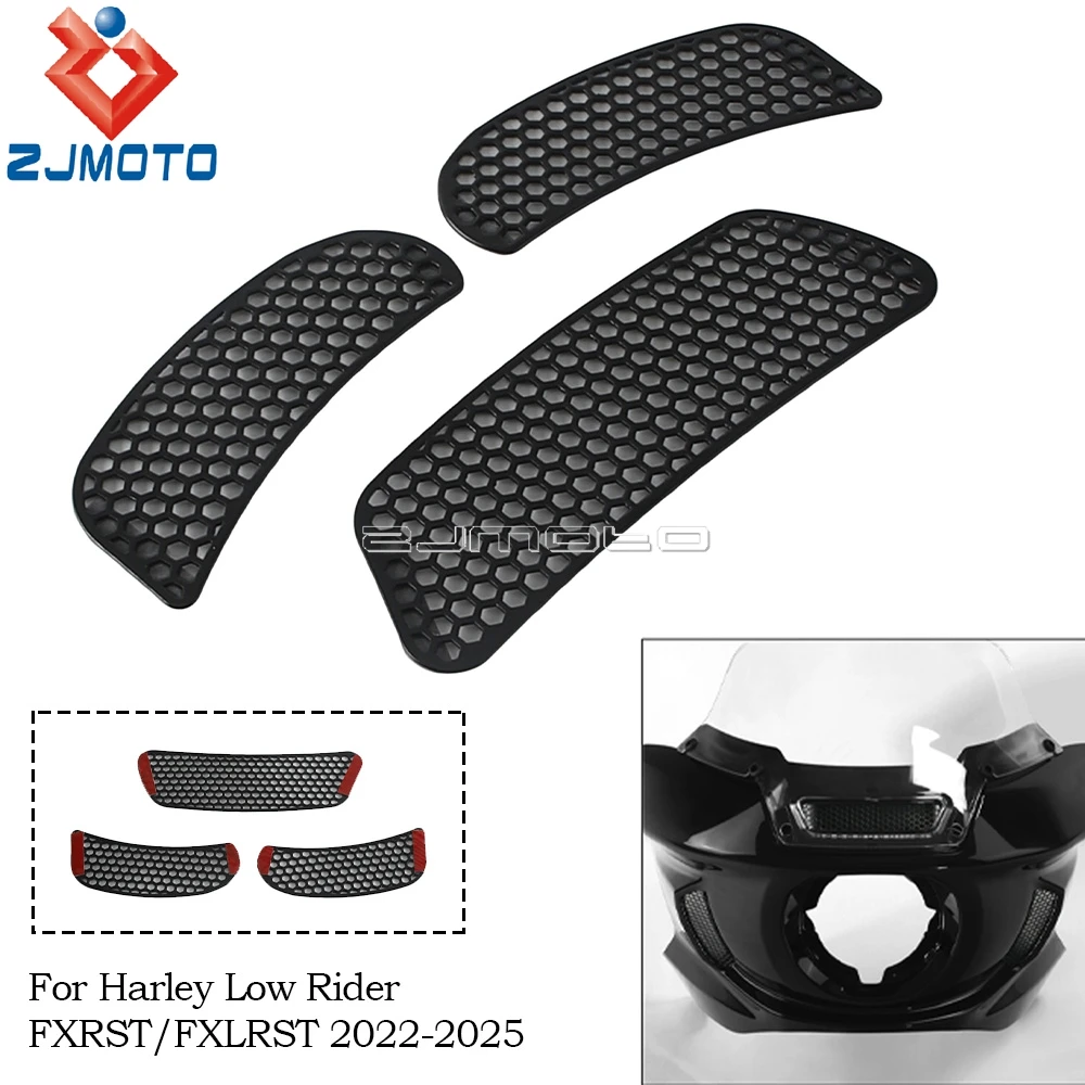 

Aluminum Front Fairing Mesh Grill Side Vent Screen For Harley Low Rider FXRST Low Rider ST FXLRST 22-25 Motorcycle Accessories