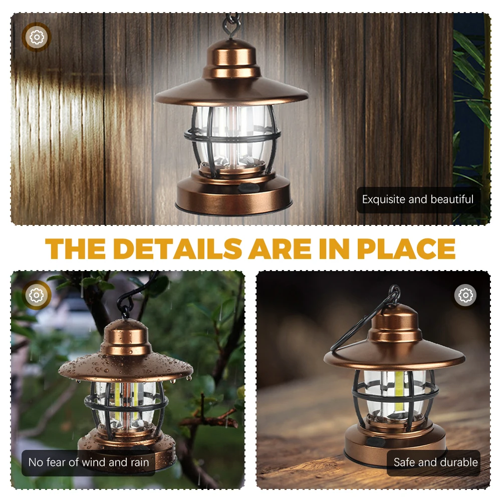 

Retro Lantern Light Durable Metal Material for Camping Hiking Hunting Fishing Vintage Tent Lamp Outdoor Hanging Lantern