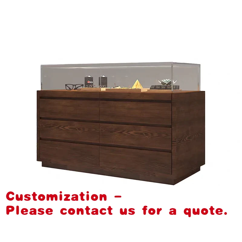 

custom.Custom Jewelry Display Showcase Cabinet Eco-Friendly Factory Price Wooden Painted Stainless Tempered Glass LED Lighting