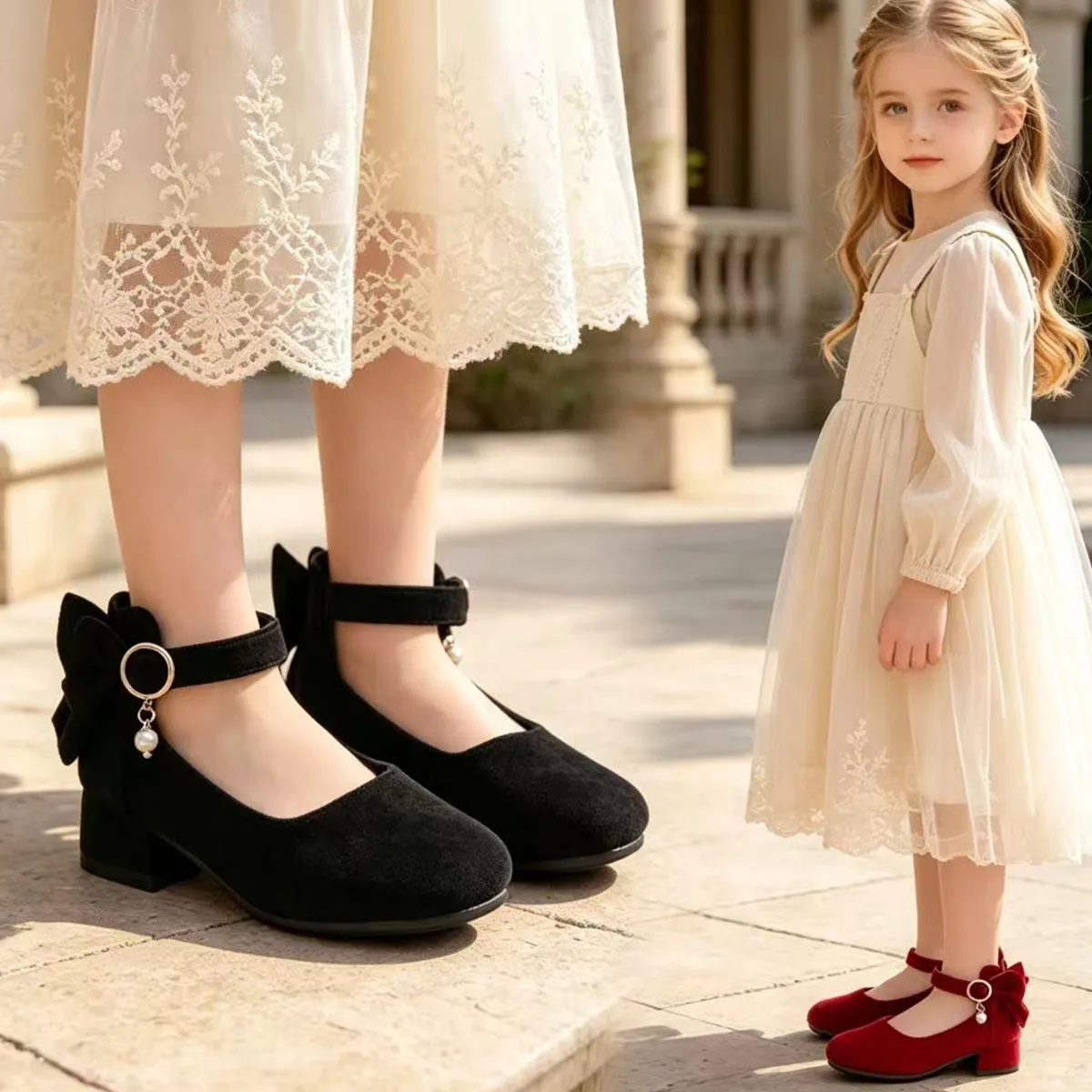 New Girl Spring Autumn Low-heeled Soft Dance Shoes Kids Student Non-slip Breathable Casual Shoes Mary Jane Shoes Children Babies