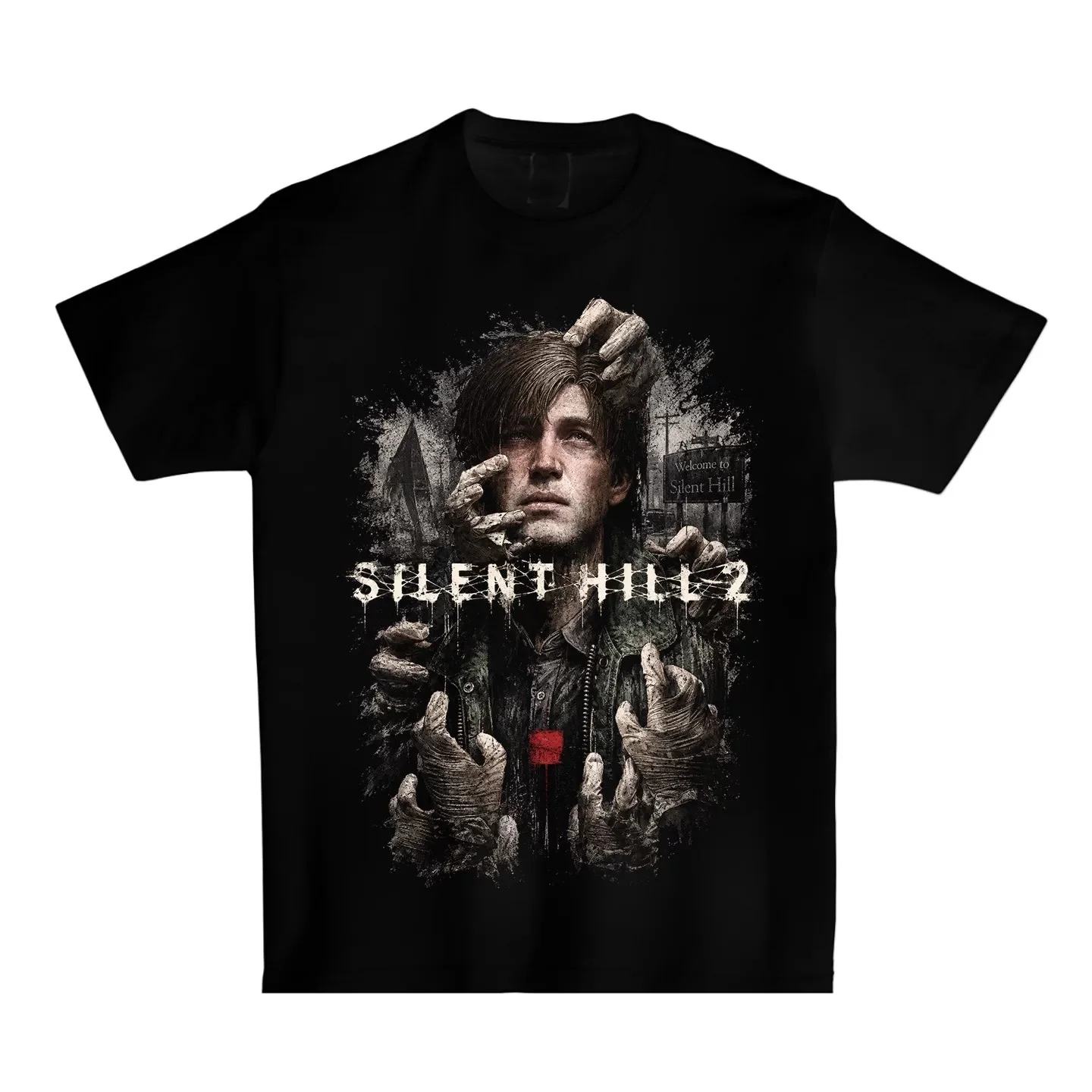Silent Hill 2 Remake James Sunderland Creepy Hands Graphic T-Shirt Cotton Men Women Streetwear Tee
