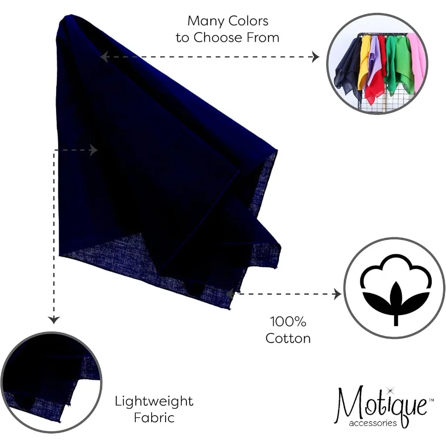 باندانا بلون موحد للمغامرات الخارجية مثالية للسفر الصيفي وإكسسوارات الموضة قماش خفيف الوزن وجيد التهوية مع