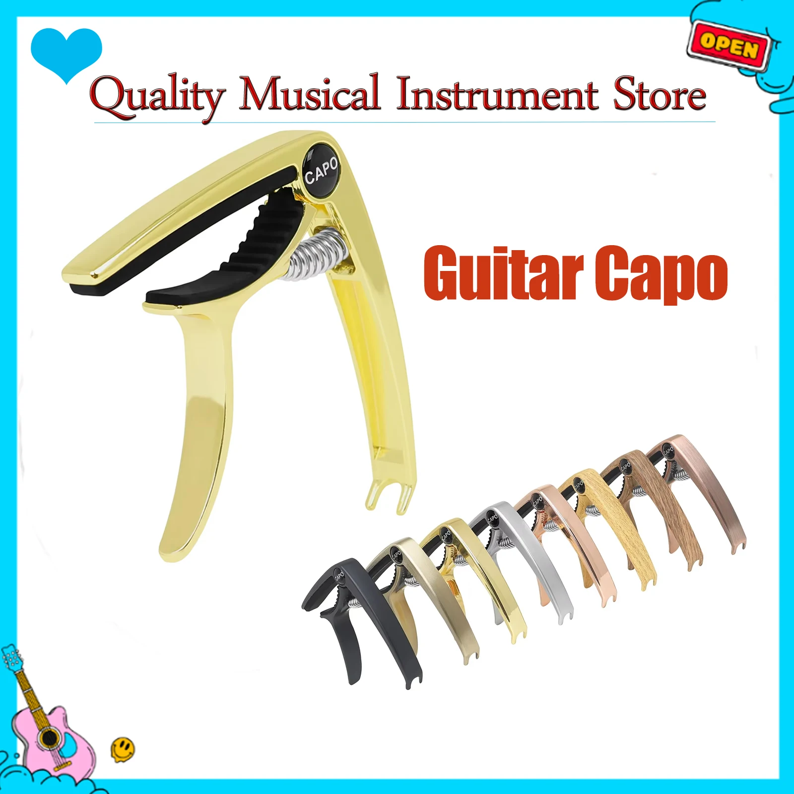 جيتار كابو سبائك الألومنيوم العالمي القيثارة كابو خشبية ممارسة الغيتار أداء سلاسل ملحقات الآلات الموسيقية #1