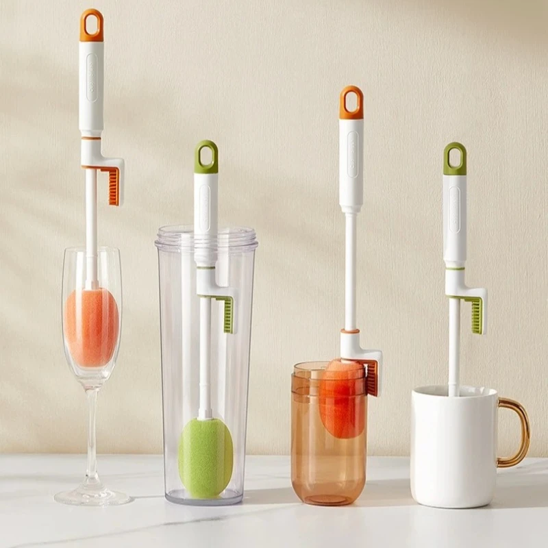Thermosbecherbürste, Strohbürste, Becherabdeckung, Bürste, Wasserbecher-Reinigungsbürste, drei in einer Becherbürste mit langem Griff