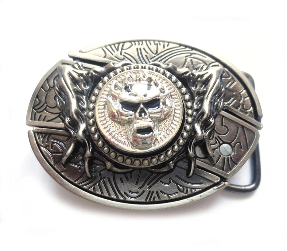 Fashion Classic Western rotating skull decor Men Knife Buckle