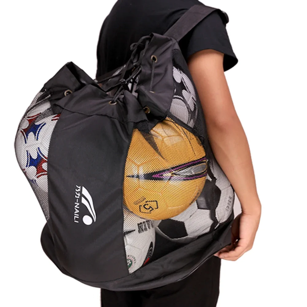 Grote voetbal mesh tas voetbal rugzak met verstelbare schouderriem outdoor volleybal bal opbergzakken