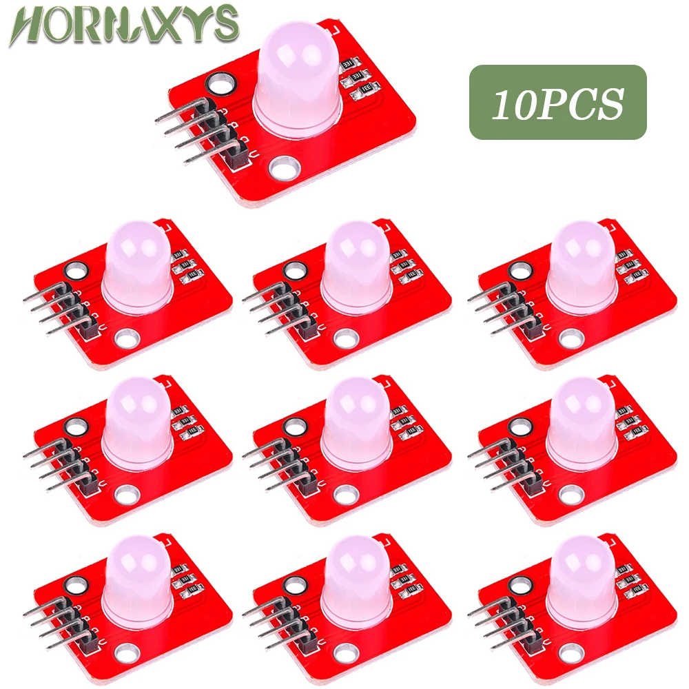 10pcs 10mm Full Color RGB LED Module140C5 Electronic Building Blocks for Arduinos DIY Starter Kit