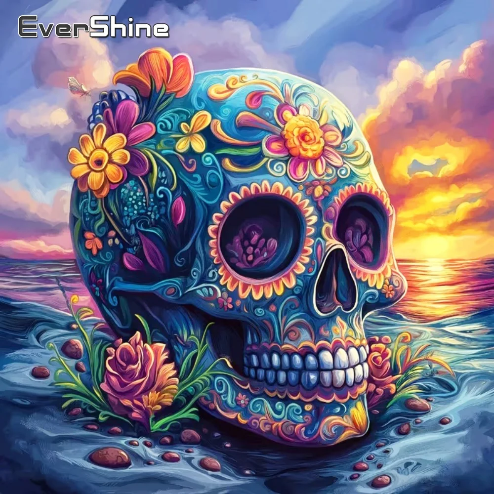 EverShine Full Square Round Diamond Painting Skeleton Portra