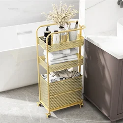 Nordic Beauty Tool Trolley Light Luxury Movable Salon Trolleys Rack Barber Shop Iron Professional Cart Wheels Salon Furniture