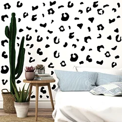 10 sheets Leopard Print Wall Stickers Irregular Dot Simple Style Black Texture Background Wall Vinyl Decals Home Decoration