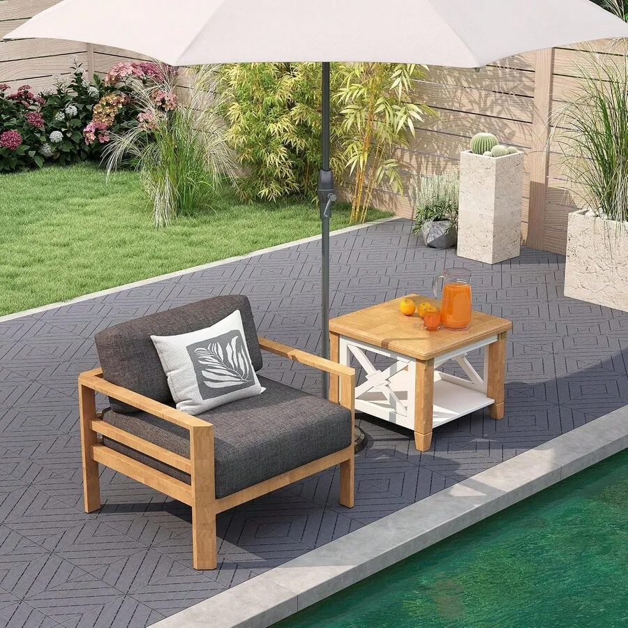 Interlocking Deck Tiles, 12*12 Inch Waterproof Composite Decking, All-Weather Outdoor Flooring For Patio, Balcony, And Pool Deck